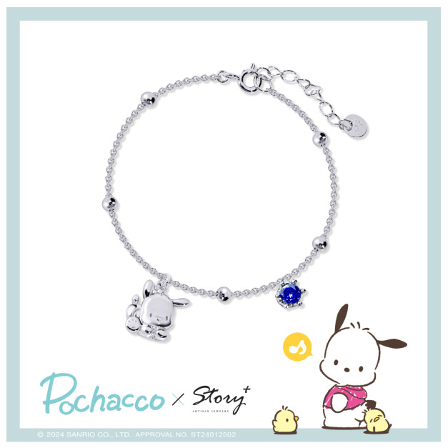 帕恰狗-Pochacco-誕生石-客製純銀手鍊