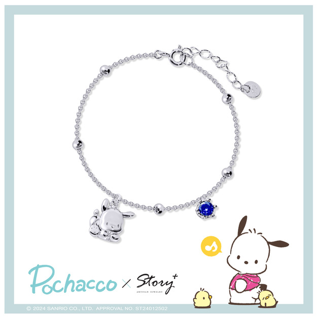 帕恰狗-Pochacco-誕生石-客製純銀手鍊
