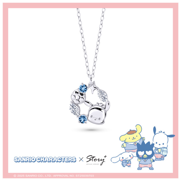 帕恰狗-Pochacco-晶鑽純銀項鍊-Sanrio學院Mix系列