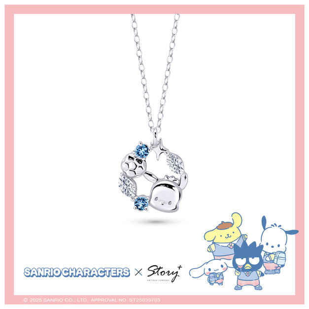 帕恰狗-Pochacco-晶鑽純銀項鍊-Sanrio學院Mix系列