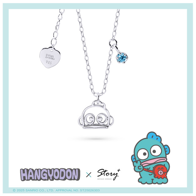 Hello Hangyodon-晶鑽純銀項鍊-人魚漢頓線框系列