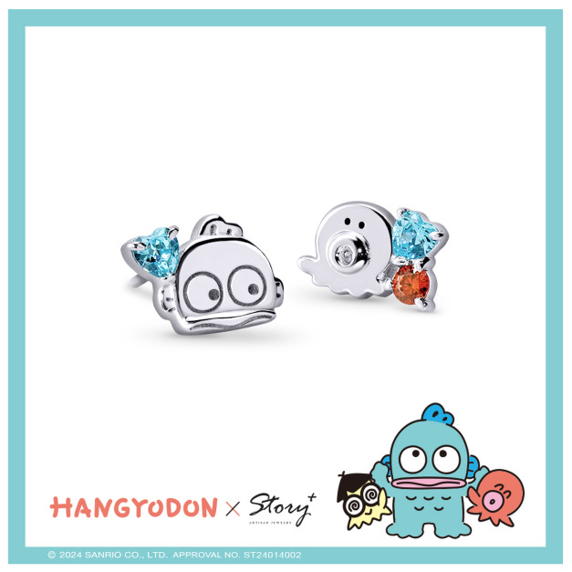 人魚漢頓-Hangyodon-晶鑽純銀耳環-經典系列