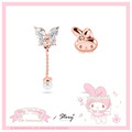 美樂蒂-MyMelody-蝴蝶晶鑽純銀耳環-童話仙子系列