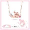 美樂蒂-MyMelody-蝴蝶晶鑽純銀項鍊-童話仙子系列