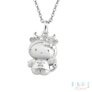 Hello Kitty凱蒂貓-金牛座(4/21~5/20)-星座銀飾墜子