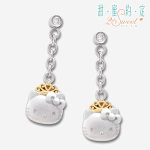 Hello Kitty凱蒂貓-愛戀公主-鋼飾耳環