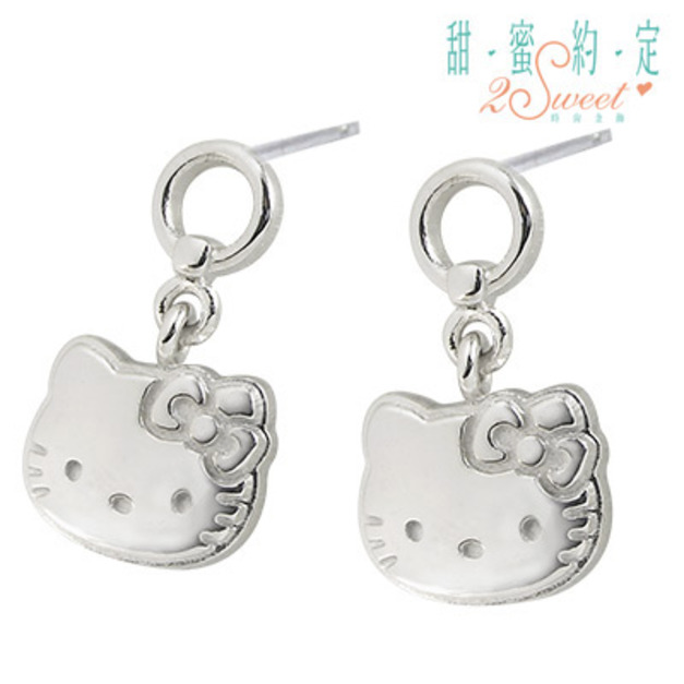 Hello Kitty凱蒂貓-愛唯一-銀飾耳環