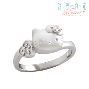 Hello Kitty凱蒂貓-珍心-銀飾戒指