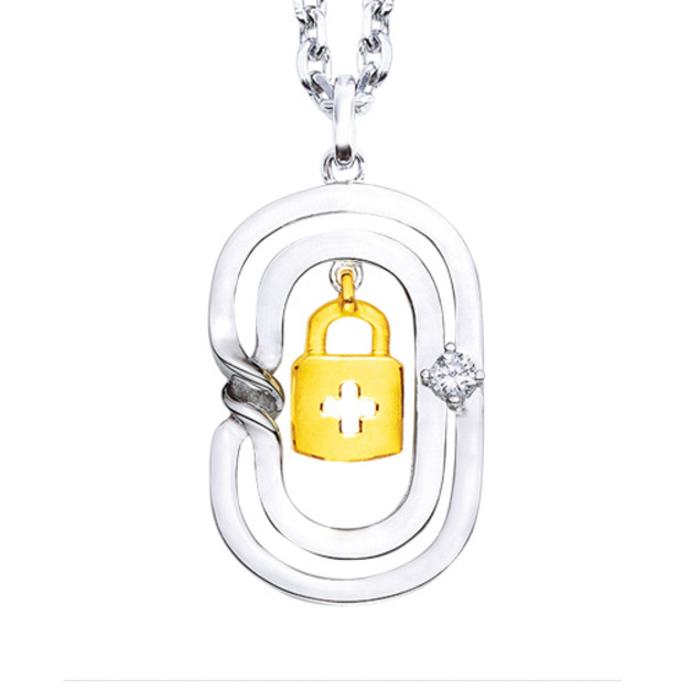 通往心扉-金加銀墜子(附白鋼項鍊)(男)