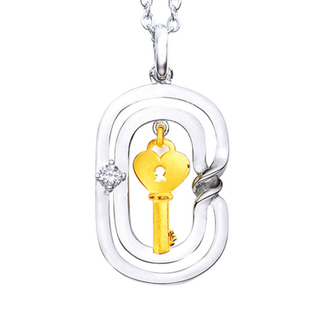 通往心扉-金加銀墜子(附白鋼項鍊)(女)