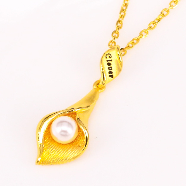 溫情搖曳-珍珠黃金墜子