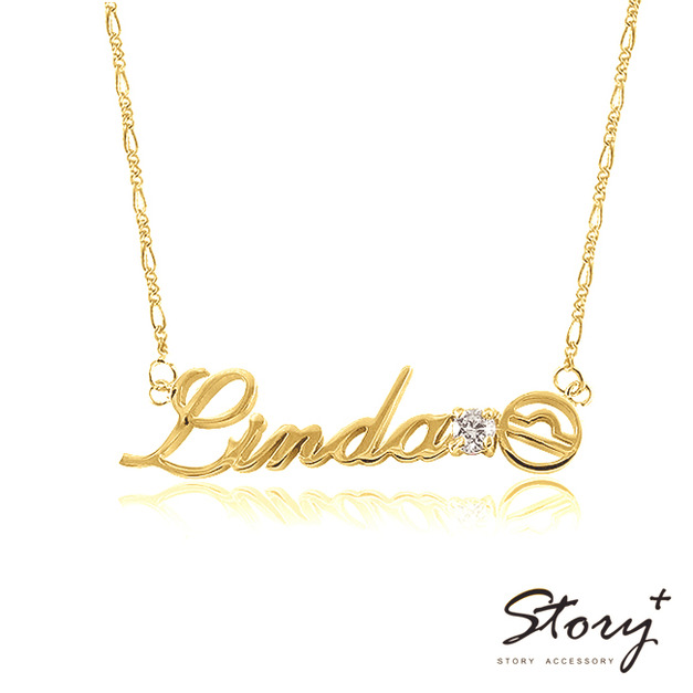 12星座款(8字以內)-銀飾刻名字項鍊