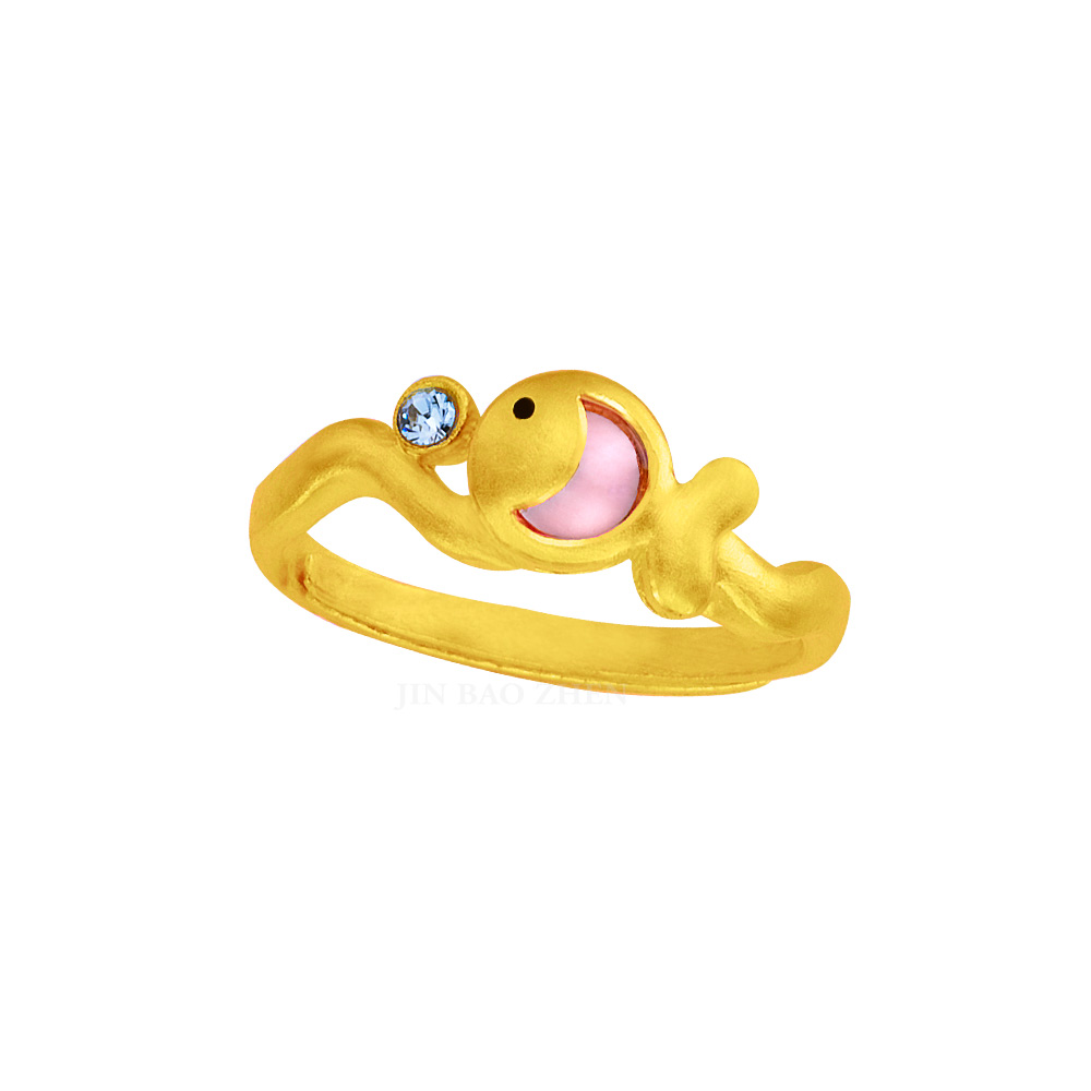 天生絕配-黃金戒指-小魚造型戒指
