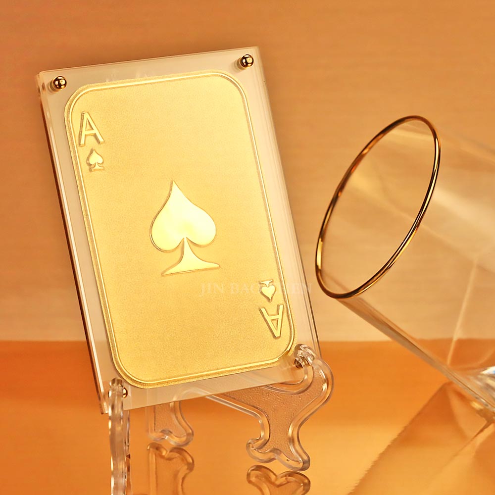 一鳴驚人/一枝獨秀黃金撲克牌-黑桃A