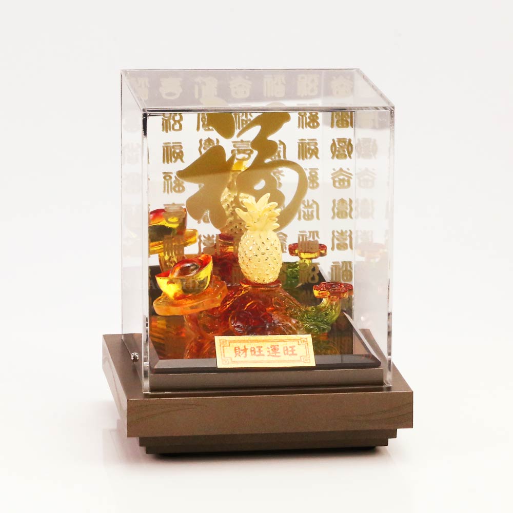 財旺運旺-鳳梨造型純黃金藝術擺件