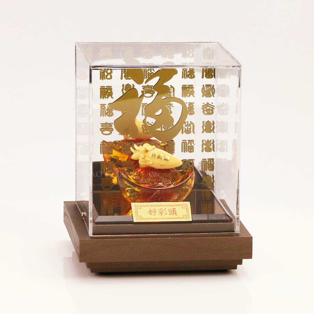 好彩頭-菜頭造型純黃金藝術擺件