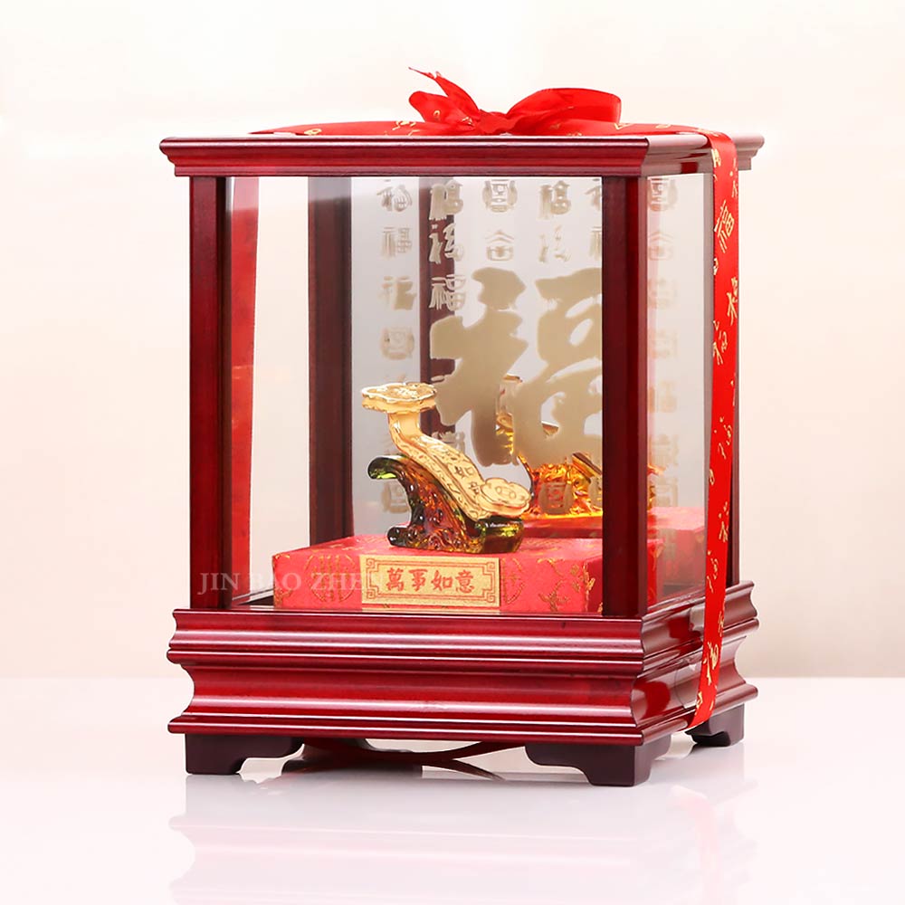 萬事如意-如意造型純黃金藝術擺件