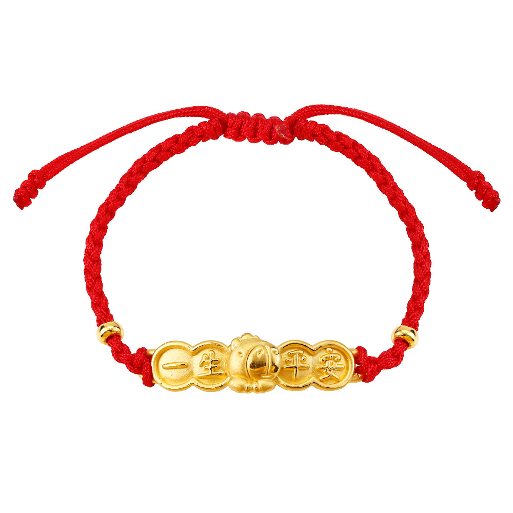 一生平安-馬年彌月黃金手鍊-生肖馬手鍊