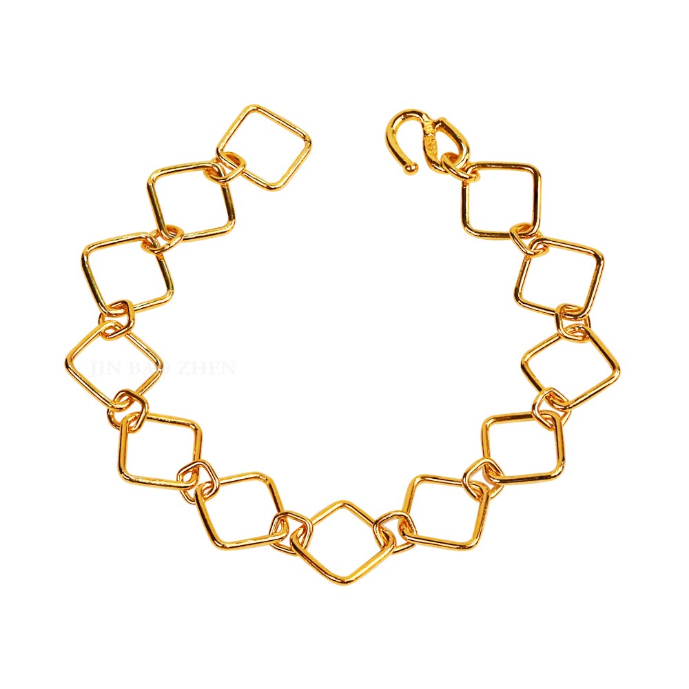 時尚圓角方型黃金手鍊