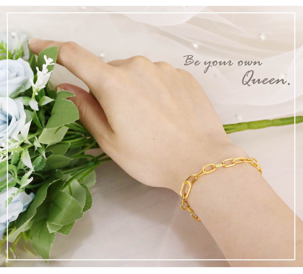 時尚金飾鍊條黃金手鍊