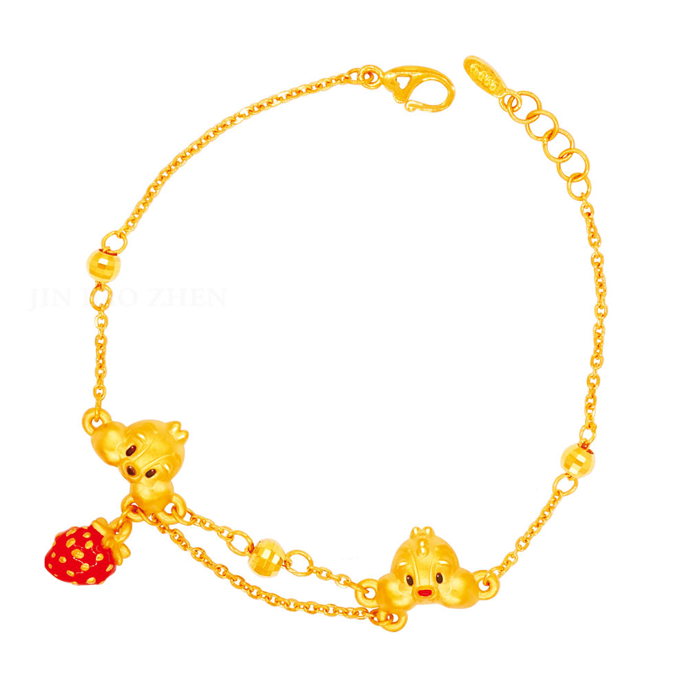 奇奇蒂蒂草莓黃金手鍊