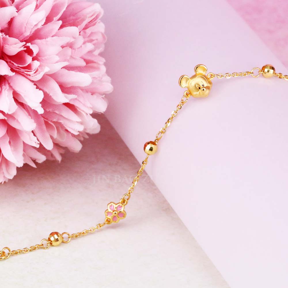 櫻花米奇黃金手鍊