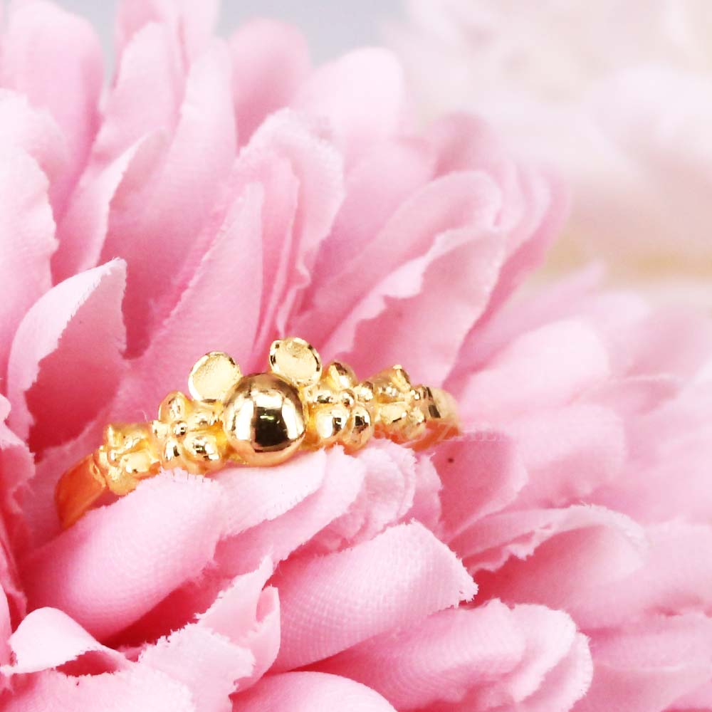 小花米奇黃金尾戒