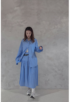 輕盈寬版棉麻襯衫套裝