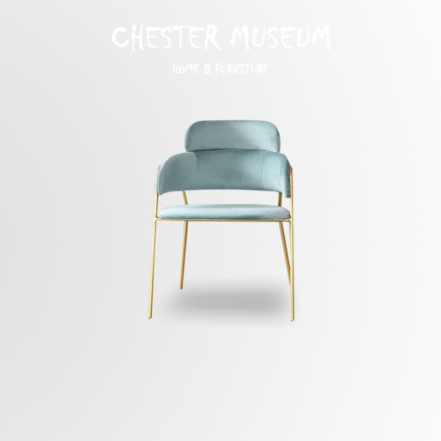 北歐金色絨布椅子