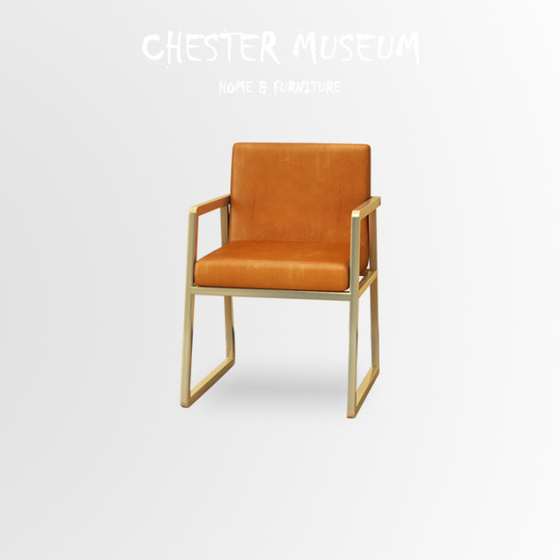 楓糖棕金色鐵椅