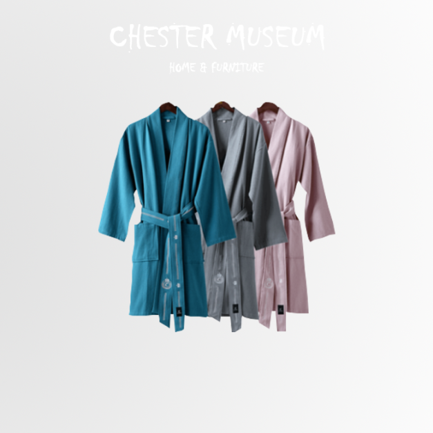 純棉皇冠刺繡浴袍