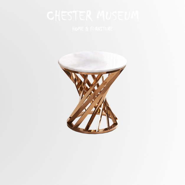 玫瑰金大理石桌