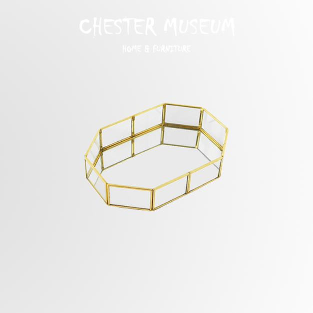 北歐金邊玻璃裝飾盒