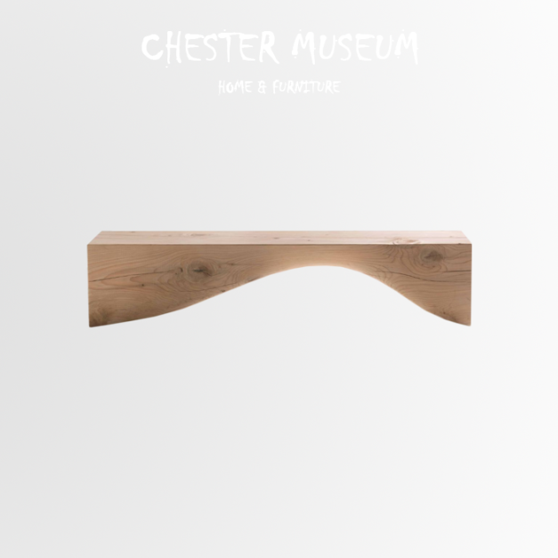 復古原木波浪型長凳