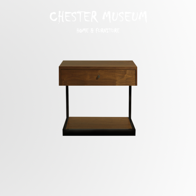 復古原木床頭邊櫃