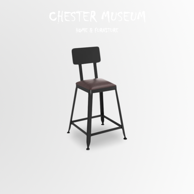 工業風皮面餐椅(B款)