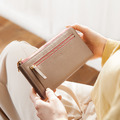 CHENSON真皮 超薄第三代 8卡L型長夾 外側附獨立零錢袋 杏(W22437-KP)_4