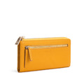 CHENSON真皮 超薄第三代 8卡L型長夾 外側附獨立零錢袋 黃(W22437-L)_11