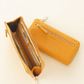 CHENSON真皮 超薄第三代 8卡L型長夾 外側附獨立零錢袋 黃(W22437-L)_7