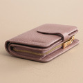 CHENSON 內外全真皮 11卡中夾附獨立零錢袋 豆沙紫(W22604-U)_3