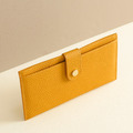 CHENSON真皮 超薄第四代 6卡極薄長夾 外側附獨立零錢袋 黃(W23449-L)_1
