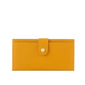 CHENSON真皮 超薄第四代 6卡極薄長夾 外側附獨立零錢袋 黃(W23449-L)_8