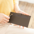 CHENSON真皮 超薄第四代 6卡極薄長夾 外側附獨立零錢袋 可可棕(W23449-D)_2
