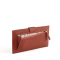 CHENSON真皮 超薄第四代 6卡極薄長夾 外側附獨立零錢袋 橘(W23449-O)_10