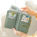 CHENSON 內外全真皮 11卡中夾附獨立零錢袋 綠(W22604-G)_2