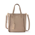 CHENSON美型通勤3口袋尼龍真皮斜背包托特包 卡其杏(CG15191-K)_9