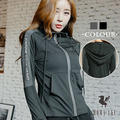 BCK灰黑色拉鍊連帽運動外套