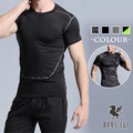 男健身運動彈性修身短袖