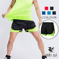 男子假兩件式跑步運動短褲