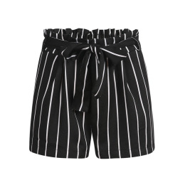 可愛蝴蝶結腰帶 合身條紋短褲